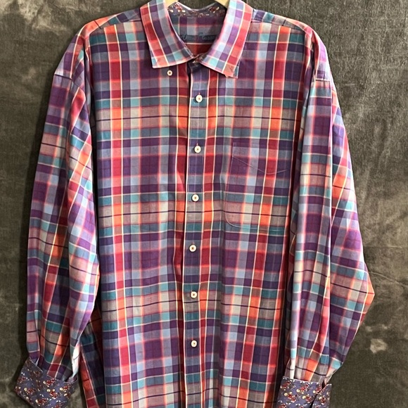 Other - Alan Flusser long sleeve plaid dress shirt